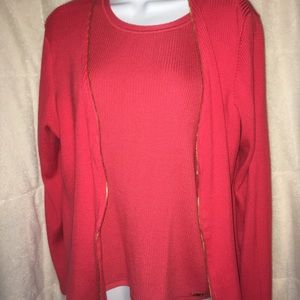 Calvin Klein twinset. Coral w gold zipper